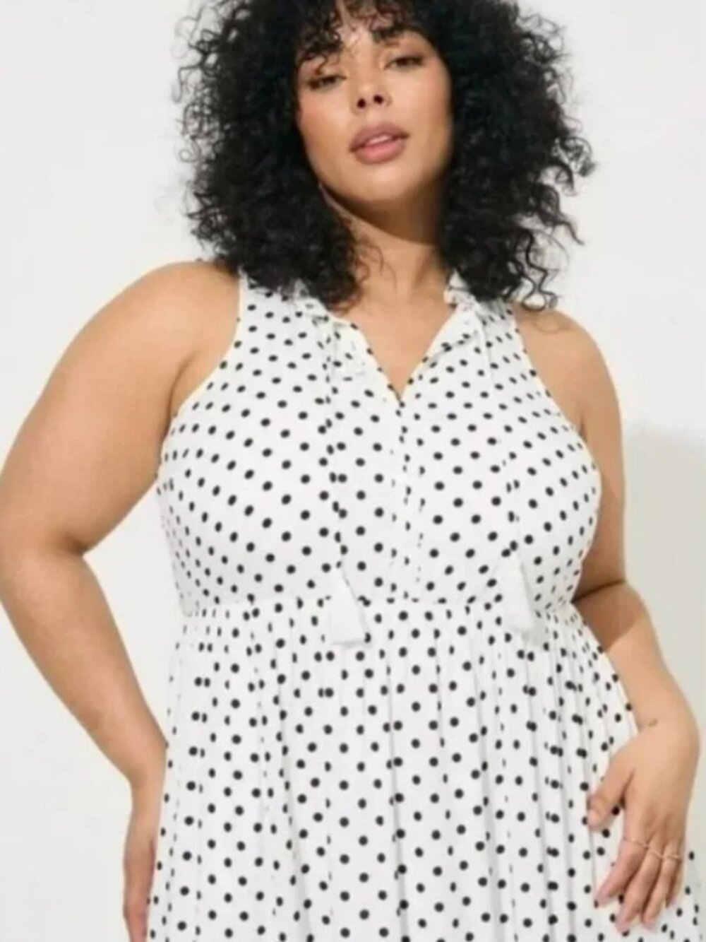 Torrid Textured Black White Polka Dot Woven Tiered Maxi Dress Sz 2X